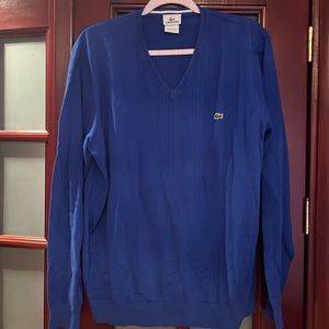 Lacoste Royal Blue V Neck Sweater